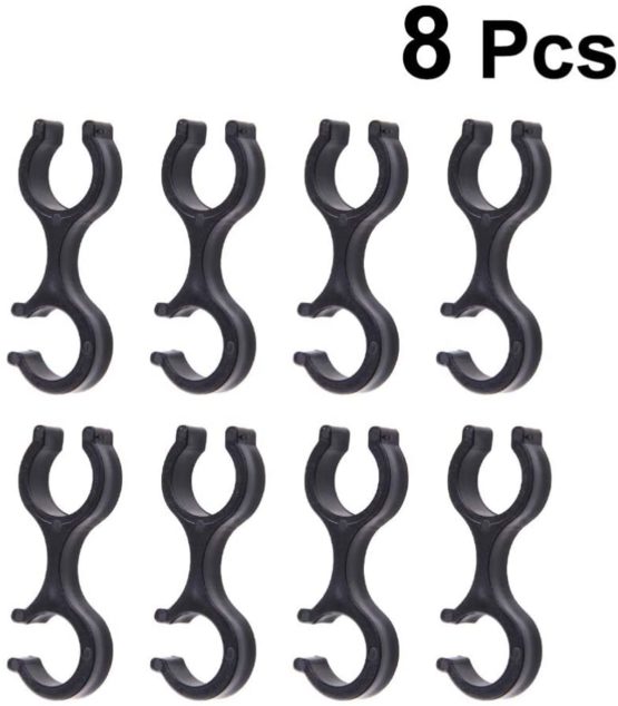 LIOOBO 8PCS Hiking Pole Clips Plastic Walking Stick Holders Trekking Pole Carry Clip Quick Lock Two Poles Rod Connector Buckle Alpenstocks Accessories for Hiking - Image 4