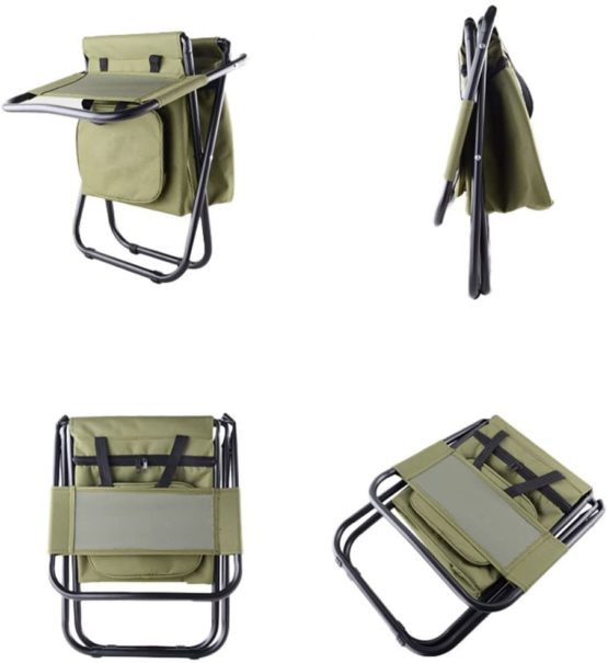 Nadalan Outdoor Folding Chairs Fishing Chair/Portable Camping Stool/Foldable Chair with Double Layer Oxford Fabric Cooler Bag for Fishing/Beach/Camping/House/Outing - Image 2
