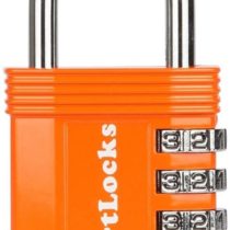 FortLocks Padlock - 4 Digit Combination Lock for Gym Outdoor & School Locker, Fence, Case & Shed - Heavy Duty Resettable Set Your Own Combo - Waterproof & Weatherproof (Black, 1 Pack)