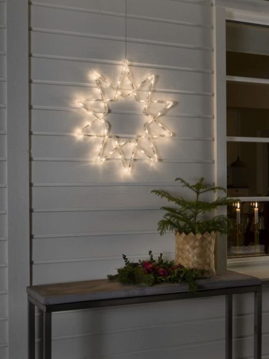"Konstsmide Outside Lights LED Acrylic Decoration "Medium 59 cm Star" / Outdoor Lighting (IP44) / 60 Warm White LEDs / Transparent Cable", 4481-103EE - Image 3
