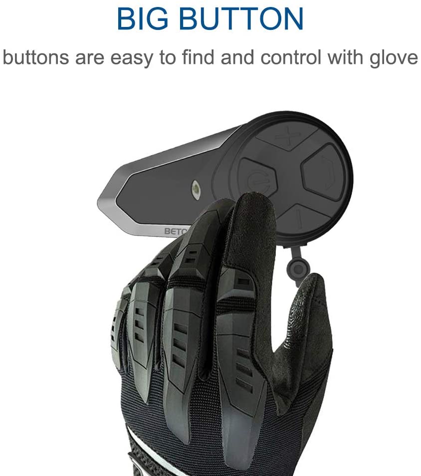 BETOWEY Motorcycle Intercom BT-S3 Motorbike Helmet Bluetooth Headset Communication Systems (Waterproof/Handsfree/Stereo Music/FM Radio/GPS) - Image 4