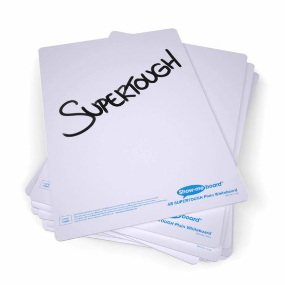 Show Me,Small Pack,SRPA5/10 SUPERTOUGH Classroom Set of Plain Double-Sided A5 Whiteboards, Drywipe Pens, Whiteboard Foam Erasers, Perfect for Teacher and Students Use (10 Sets) - Image 2