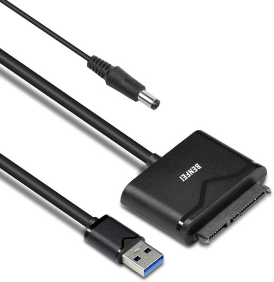 USB 3.0 to SATA Adapter for 2.5"/3.5" HDD/SSD, BENFEI USB 3.0 to SATA III Hard Drive Disk Adapter with 12V/2A Power Adapter