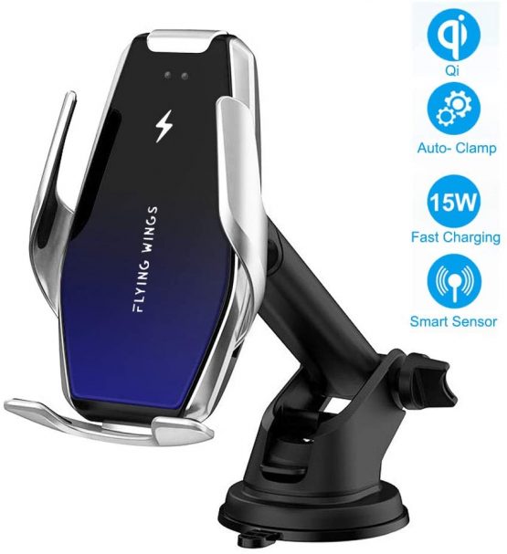 YIANERM Auto-Clamping Wireless Car Charger Mount, 2 in 1 Qi 15W/10W/7 ...