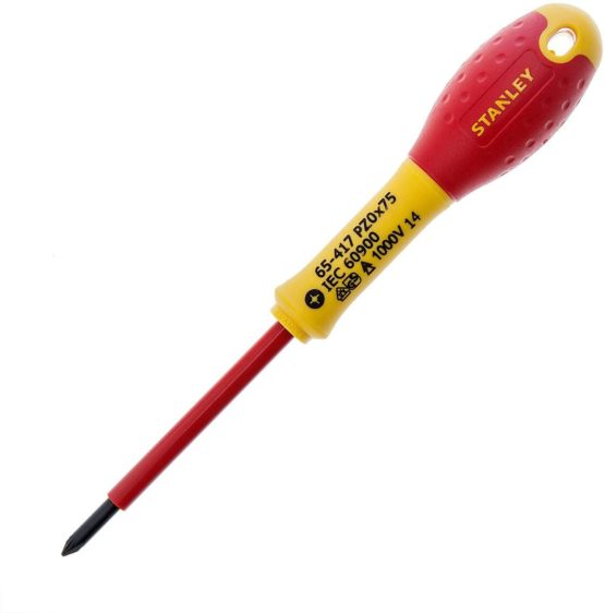 Stanley 0-65-417 Fat Max Screwdriver Insulated Pz Pz0X75Mm-Red And Yellow