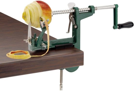 Westmark Apple Peeler/Cutter/Decorer With Screw Clamp For Table Mounting, 31 X 5.3 X 21 cm, Stainless Steel/Aluminium, Apfeltraum, Green/Silver, 11432260