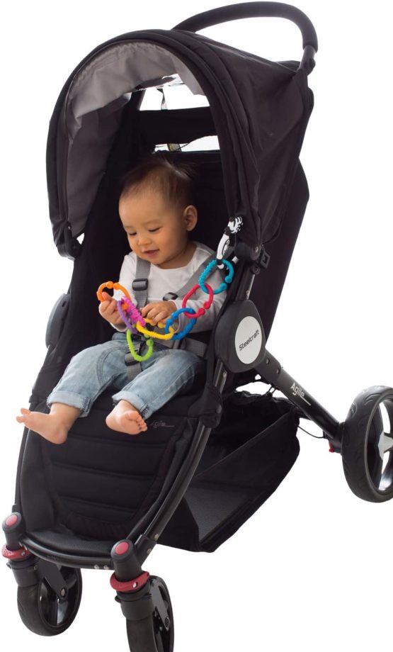Playgro Teething Ring & Rattle Chain Zebra, 9 Pieces, From 3 Months, Zebra 9 Links Pack, Multicoloured, 40141 - Image 3