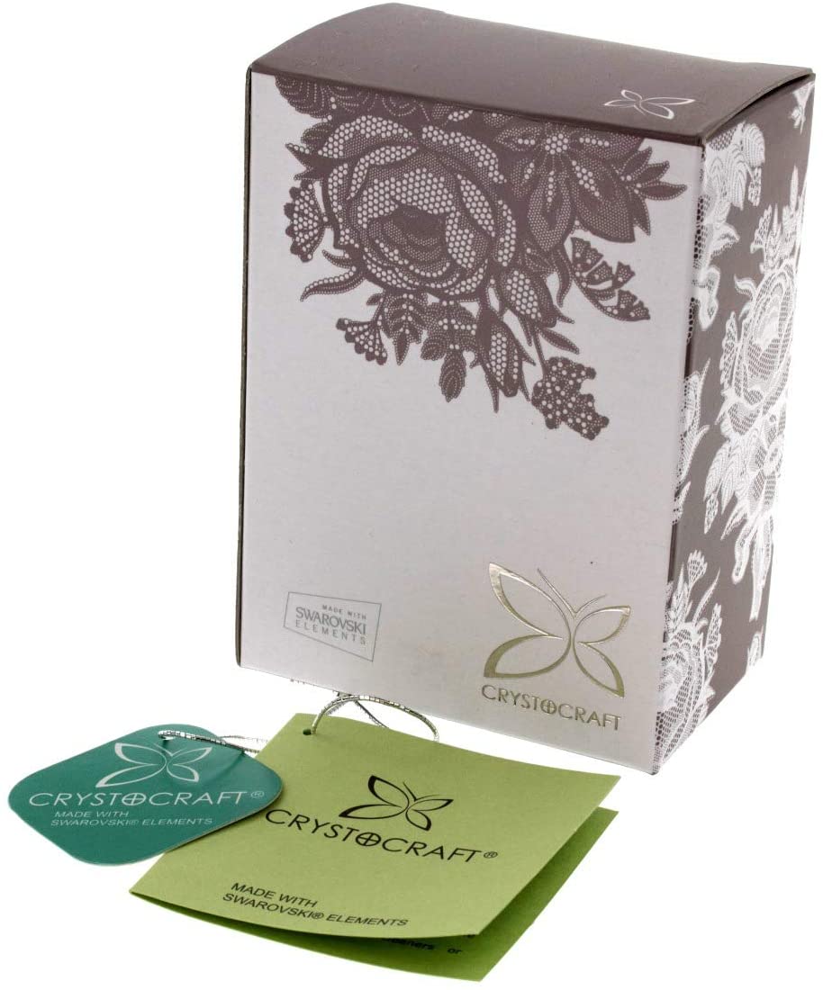 Crystocraft Chrome Plated Rose & Rose Bud Ornament. (Special Nan), Silver, 4x8 cm - Image 4