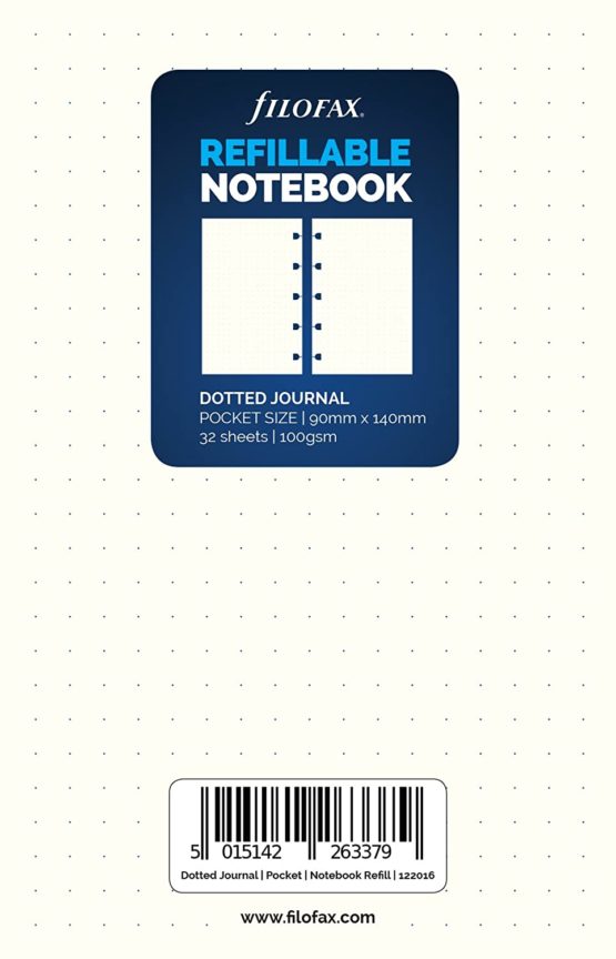 Filofax Pocket Notebook Dotted Journal Refill