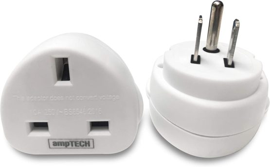 ampTECH UK to USA Plug Adaptor. 1 Pack Travel Socket Converter Adapter for US Canada Jamaica Thailand Mexico Central America & Some South American Countries Type B, 1 Pack
