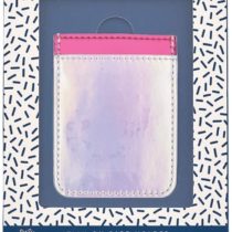 Busy B Card Holder - Sticks on to Your Phone and Holds 2 Cards Holo Silver