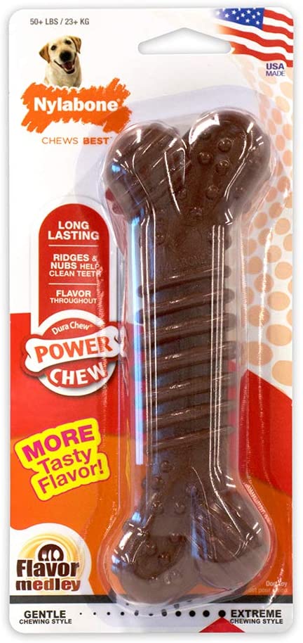 Nylabone Extreme Tough Dog Chew Toy Bone, Durable, Cleans Teeth, Flavour Medley, X-Large, for Dogs Over 23 kg