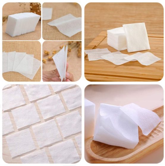 GothicBride Cotton Pads Makeup Remover Pads 1000PCS Natural Premium Non-woven Square Cosmetic Cotton Pads Makeup Facial Soft Cut Cotton - Image 3