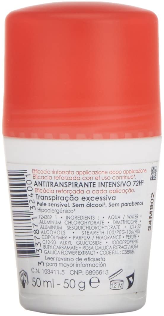 Vichy Deodorant Dermo-Tolerance, 72HR Stress Resist Roll-On Anti-Perspirant, for Sensitive Skin With Perlite & Perspicalm, 50ml - Image 2