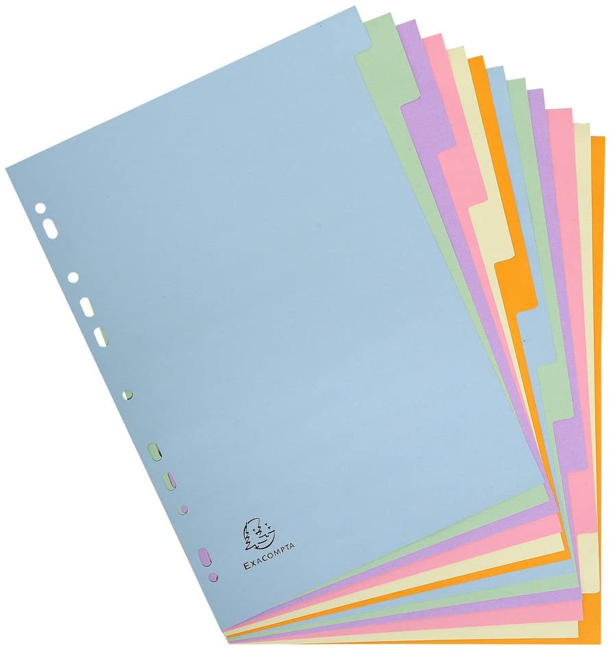 Exacompta, Ref 1612E, Forever Collection, 12-Part Plain Dividers, Suitable for A4 Documents, 100% Recycled 170gsm Card - Image 2
