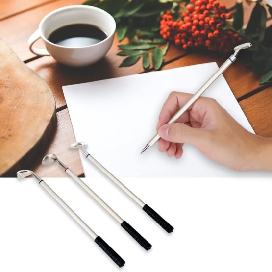 VGEBY Golf Pen Set, Metal Mini Golf Club Models Ballpoint Pen Flag Set Desktop Golf Ball Pen Set Golf Accessories - Image 4