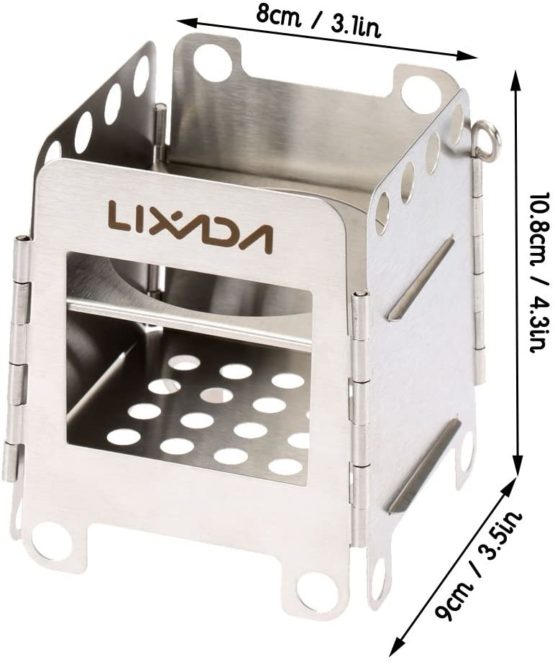 Lixada Camp Stove Stainless Steel Wood Burning Stove Folding Backpacking Stove for Outdoor Camping Cooking Hiking Picnic - Image 3