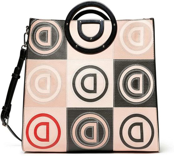Desigual Women's Bols_Logo Patch Merlo Handbag Beige (Beige)