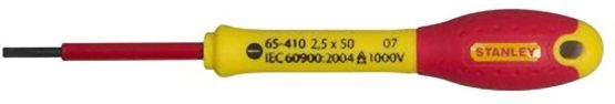 Stanley 0-65-410 Fat Max Screwdriver Insulated Slotted 2.5X50Mm-Red And Yellow