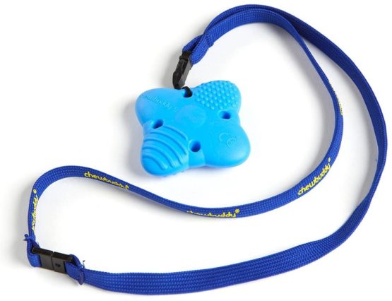 Sensory Direct Chewbuddy 2 & Lanyard - Pack of 1, Sensory Toy for a Fidget, Chew or Teething Aid | for Kids, Adults, Autism, ADHD, ASD, SPD, Oral Motor or Anxiety Needs | Blue