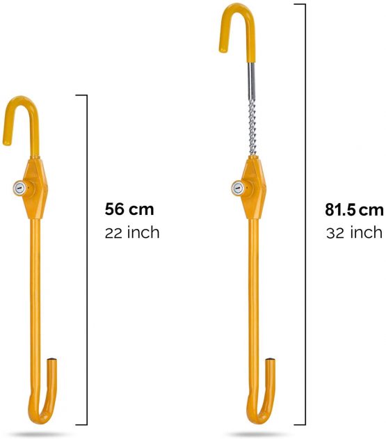 PRETEX steering wheel Lock Made of Hardened Steel - Steering Lock is Universally Adjustable, Protects Against Car Theft - Car Security, Locking Bar, Car Wheel Lock and Antitheft Locking Devices - Image 2