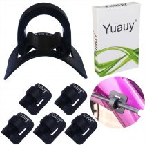 Yuauy 5 Sets (5 PCs Base + 5 PCs Clip) MTB Bike Cable Guide Brake Cable Shift Cable Derailleur Cable Base Guide Clip Fitting Line Tube Housing Durable Alloy