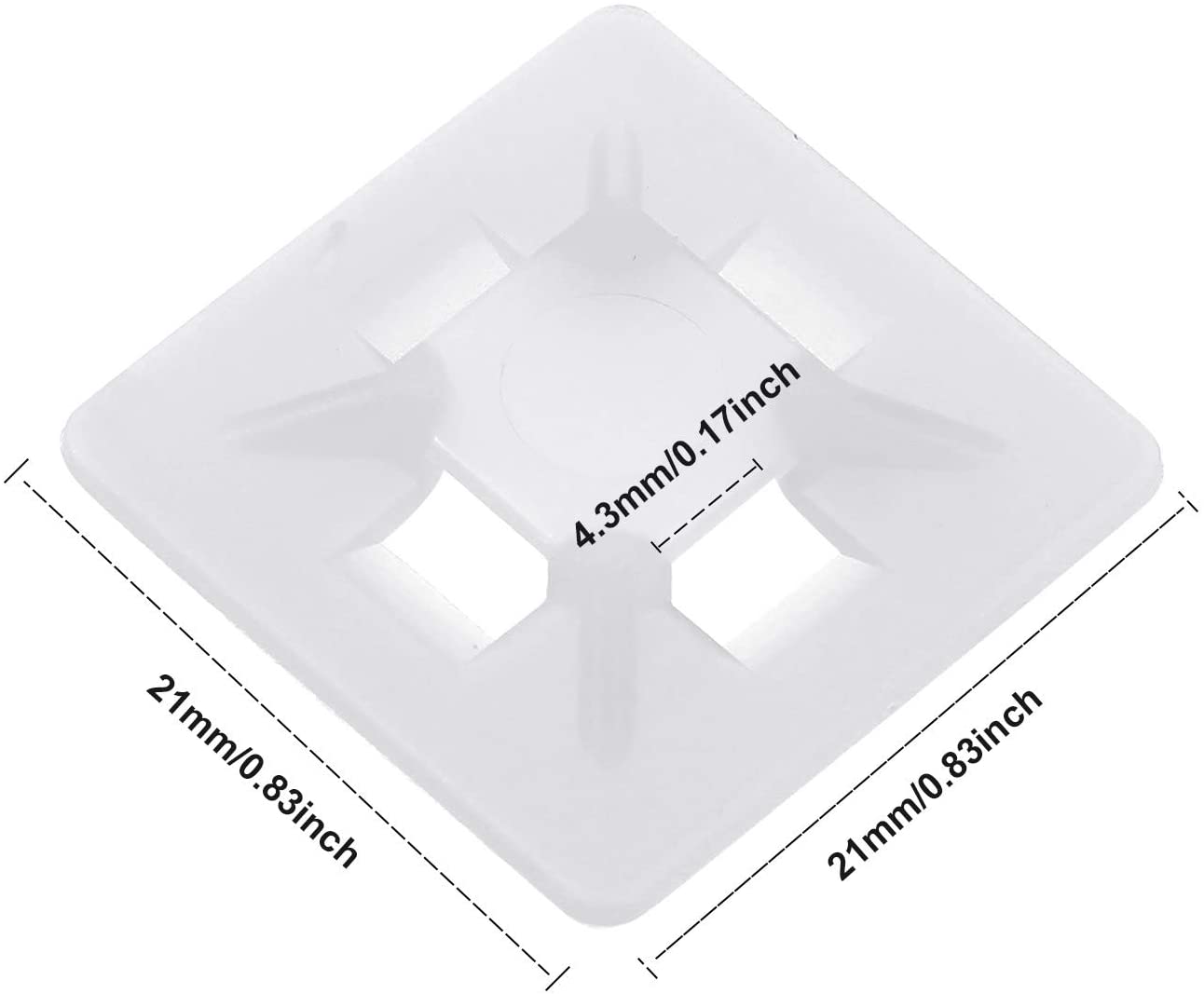 100 Pack Zip Tie Adhesive Mounts Self Adhesive Cable Tie Base Holders