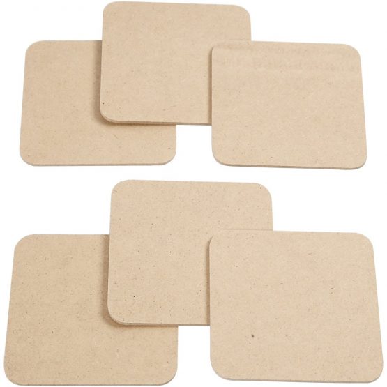 Creativ 55761 Coaster, size 10x10 cm, thickness 3 cm, MDF, 50pcs, Wood - Image 2