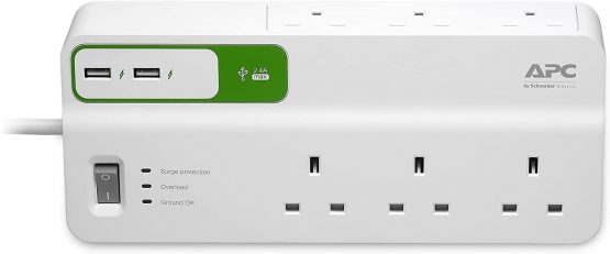 APC Surge Arrest Essential - PM6U-UK - 6 outlets - 2 USB charging ports - Equipment Protection Policy 50.000 € - Image 2