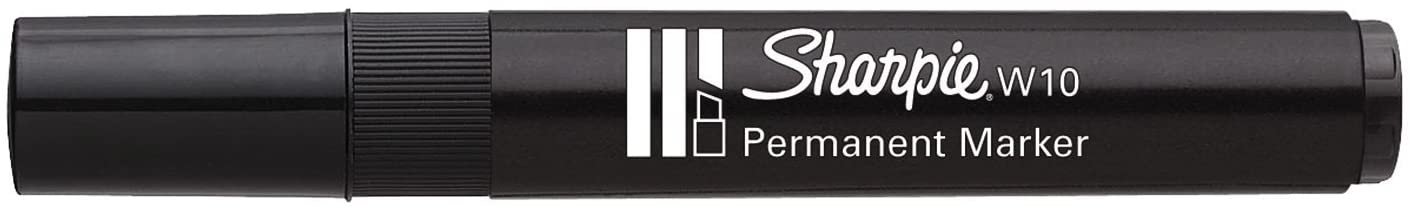 Sharpie W10 chisel tip black ink permanent marker x 1 single pen