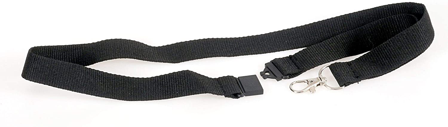 Europel Textile Lanyard, 20mm, with Neck Strap and Metal Clip for ID Badge Holder 10 Pack, Black, 121275, 44 cm x 2 cm - Image 2