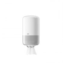Tork 558000 Mini Centrefeed Dispenser M1 / Paper Dispenser Suitable for Tork Mini Basic Paper, Mini Wiping Paper (Plus), M1 rolls / Paper Towel Dispenser Wall Mounted / Elevation Design White