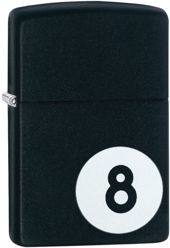 Zippo Men's Windproof Metal Long Lasting LighterBest Fluid Refillable LighterPerfect for Cigarettes Cigars CandlesPocket Lighter Fire StarterBilliards 8 Ball, Black Matte