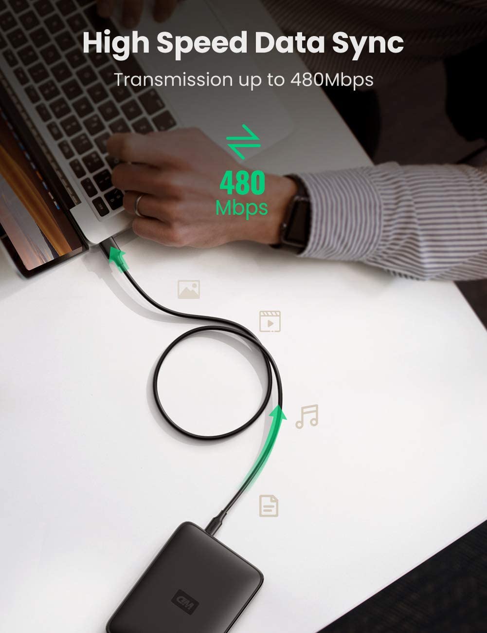 UGREEN Mini USB Cable, USB 2.0 Type A to Mini B Cable Support Data Sync and Charging - Image 4