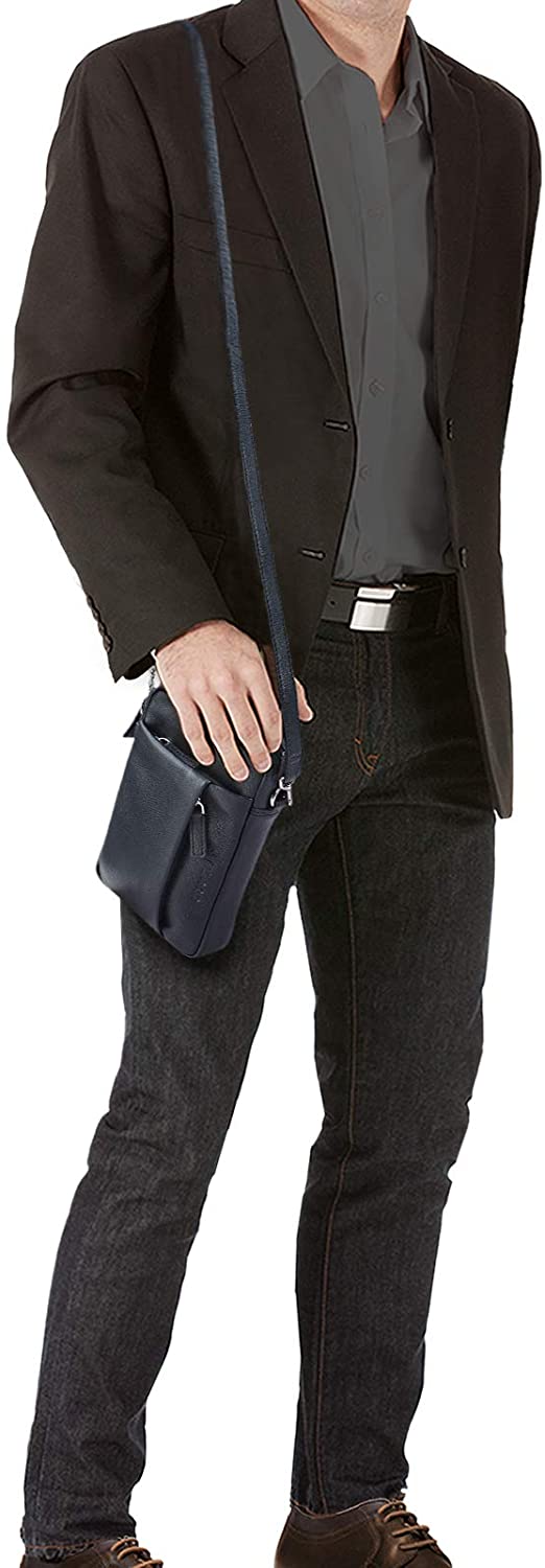 STILORD "Fiete" 2-in-1 Shoulder Bag/Wrist Bag Leather Men Vintage Hand Bag with Strap Small Cross Body Bag for Travel Journey Festival in Genuine Leather Colour:Black - Image 2
