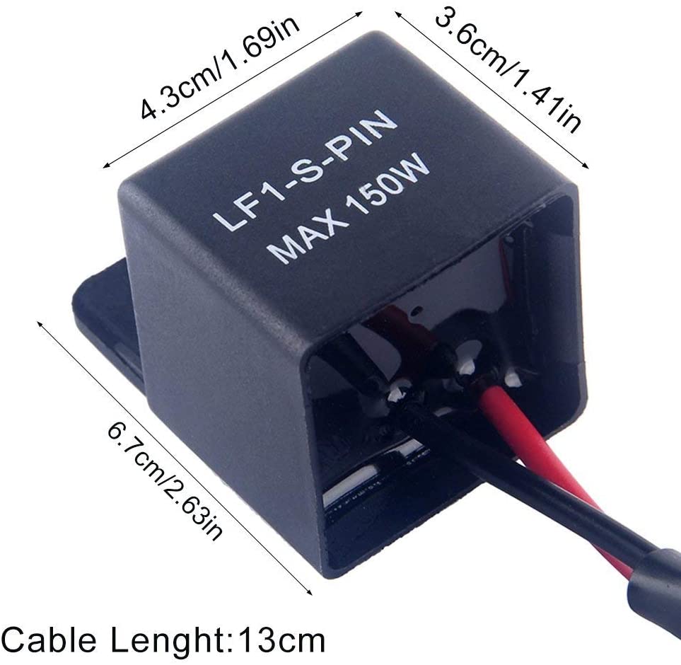 Yosoo 2 Pin 12V Auto Motorcycle Led Turn Indicator Light Flasher Relay Turn Rate Control Blink Relais - Image 2