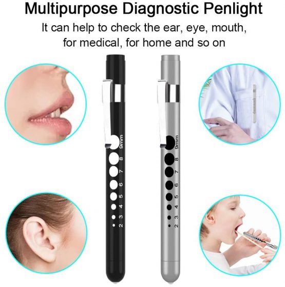 Diagnostic Medical Penlight (2 Packs), CAVN Mini Reusable LED Penlight Flashlight Pen Torch, Torch Doctor Nurse EMT Emergency Pen Light - Image 2