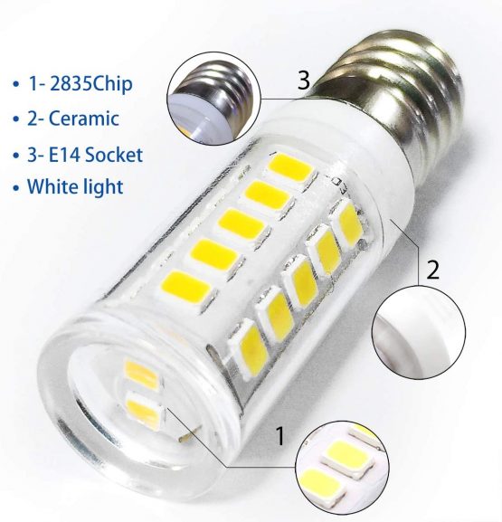 WOWLED E14 LED Bulbs, 5W Cool White 6000K Kitchen Range Hood Home Lamp, Non Dimmable, Energy Saving Light Bulbs, 2 Pack - Image 3