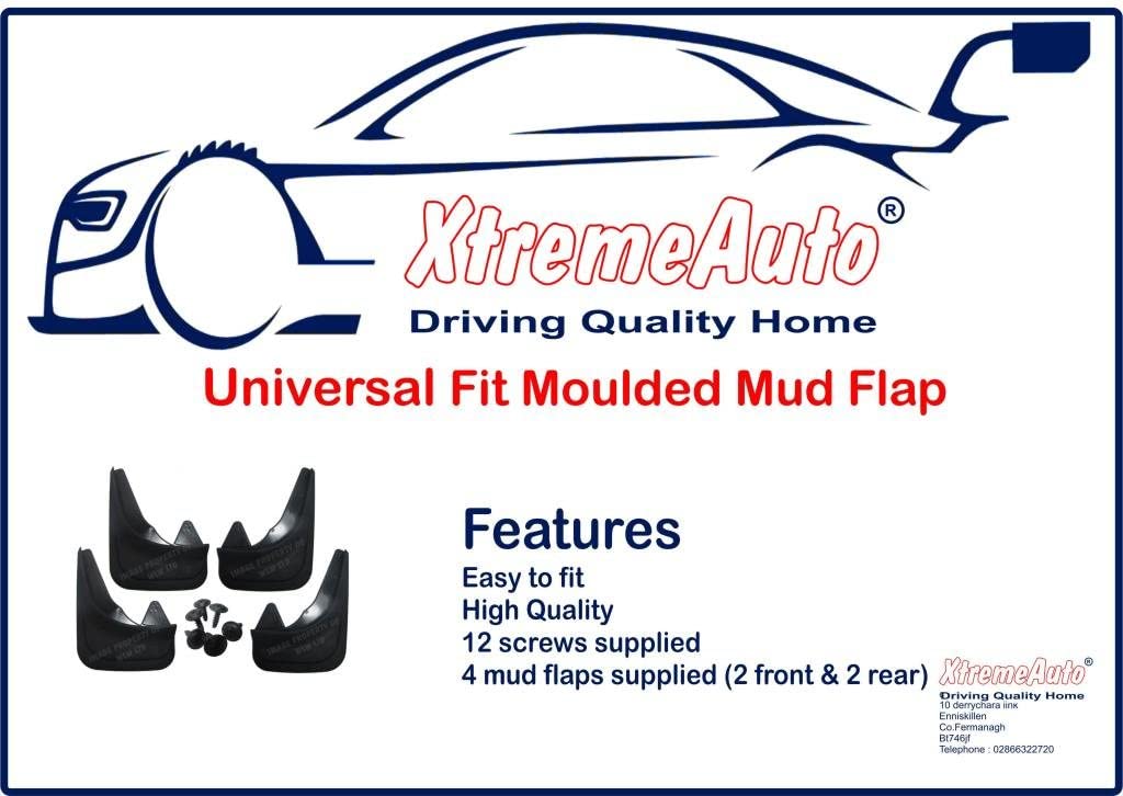 Xtremeauto New Universal Car Auto Rubber Fitting Moulded Mudflaps Car's Hatchback Saloon Estate (Full Set) - Image 3