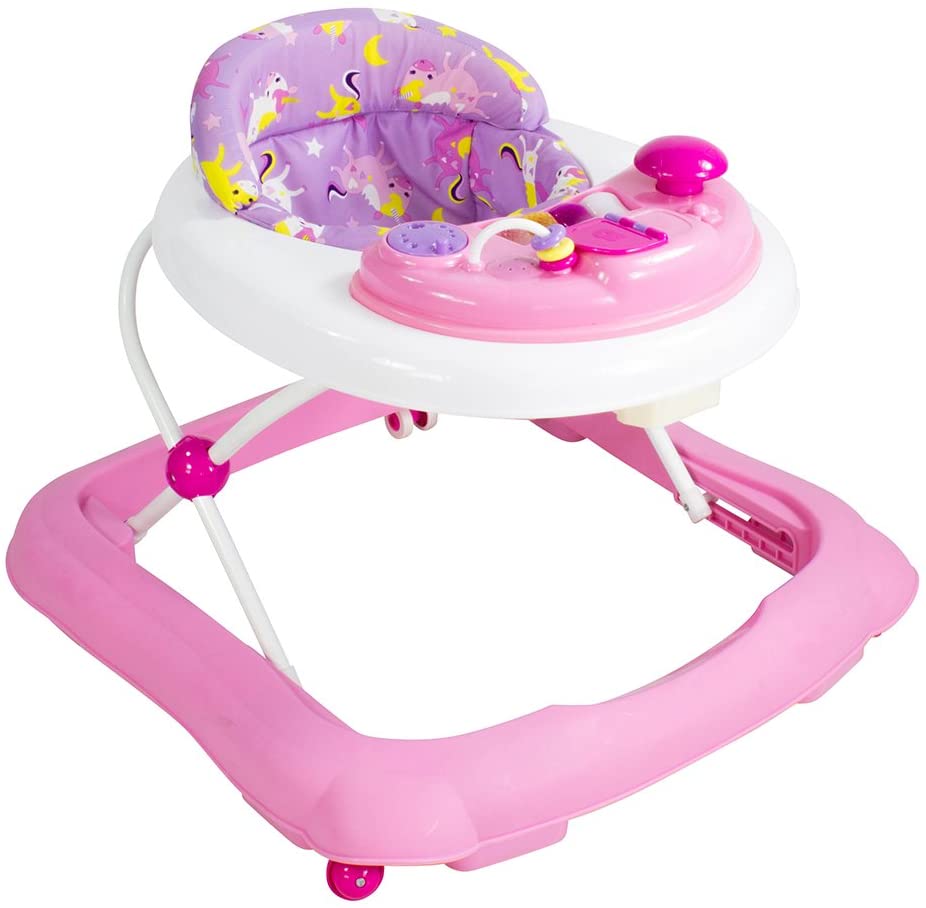 Red Kite Baby Go Round Jive Electronic Walker with Interactive Musical Play Tray - Rose & Ivy, Pink