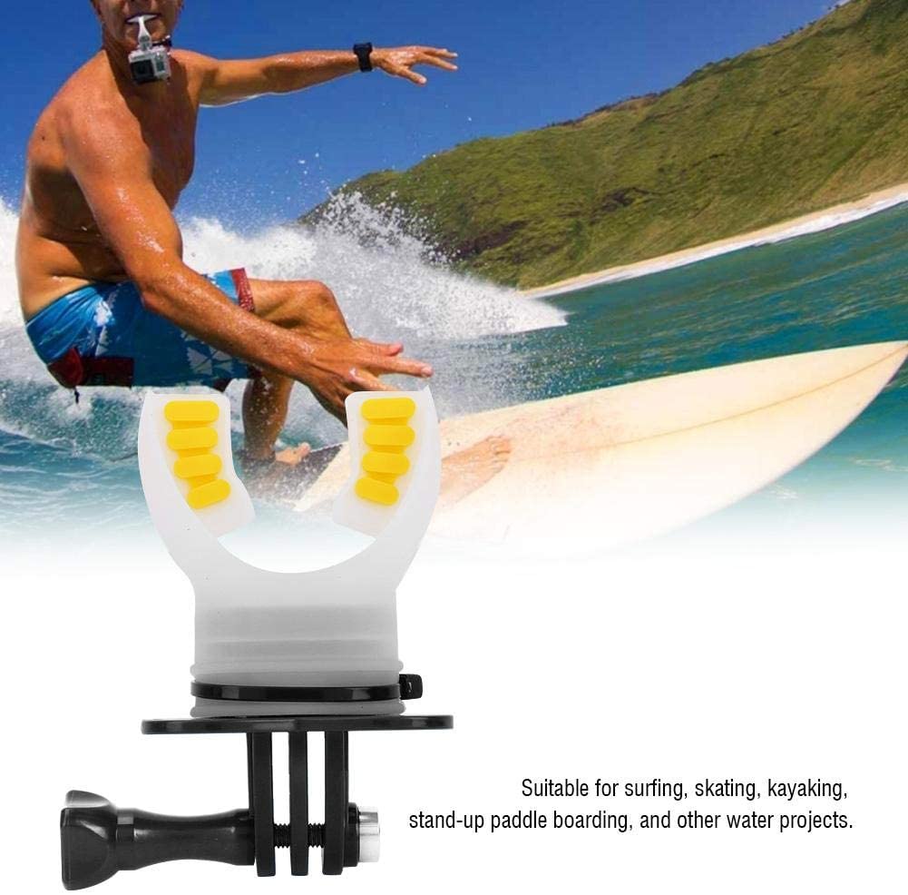 Topiky Mouth Bite Mount Mouthpiece Holder Adapter Surfing Diving Skating with Floaty and Neck Lanyard for 7/6/5/4/3/3+ for for XiaoYi Action Camera(Black) - Image 2