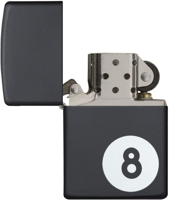 Zippo Men's Windproof Metal Long Lasting LighterBest Fluid Refillable LighterPerfect for Cigarettes Cigars CandlesPocket Lighter Fire StarterBilliards 8 Ball, Black Matte - Image 4