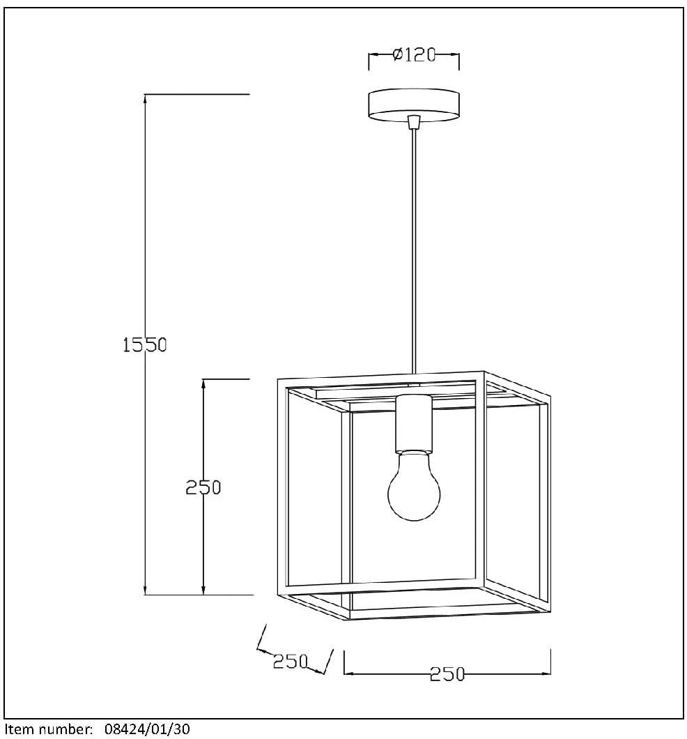 LUCIDE Arthur - Pendant Light - 1xE27 - Black, 26 x 26 x 29 cm - Image 4