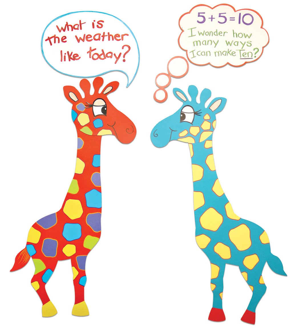 Springboard PreCut Card Giraffe Classroom Display Boards (Pack of 10