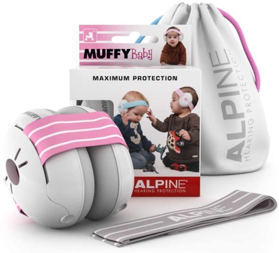 Alpine Muffy Baby Ear Defenders - Ear muffs for babies and toddlers from 12 to 36 months - Prevents hearing damage - Improve sleep on the move - Comfortable fit - Pink