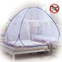 Mosquito Nets, Outdoor Mongolian Yurt Dome Net Free Installation and Folding Nets, Prevent Insect Pop Up Tent Curtains for Beds Bedroom (150*200*150cm, White)