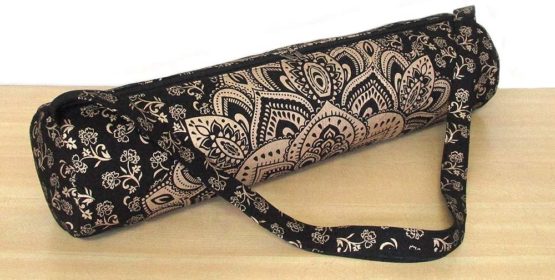 ICC Black Gold Mandala Full-Zip Exercise Yoga Mat Carry Bag Gym Beach Pilates Carrier Bags Hippie Mandala Indian Cotton Bag - Image 3