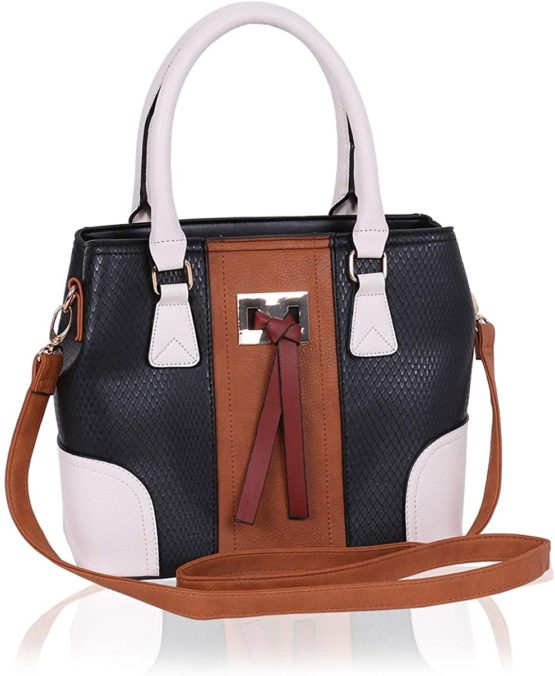 Black/Brown/Beige, Faux Leather Handbag For Ladies One Size