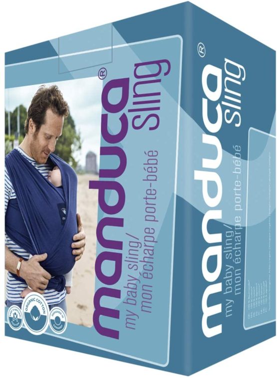 manduca Sling > Stretchy Baby Wrap & Baby Carrier < GOTS Organic Certified Cotton Baby Product, Suitable for Newborns & Infants from Birth up to 15kg (Slate/Dark Grey, 5,10m x 0,60m) - Image 4