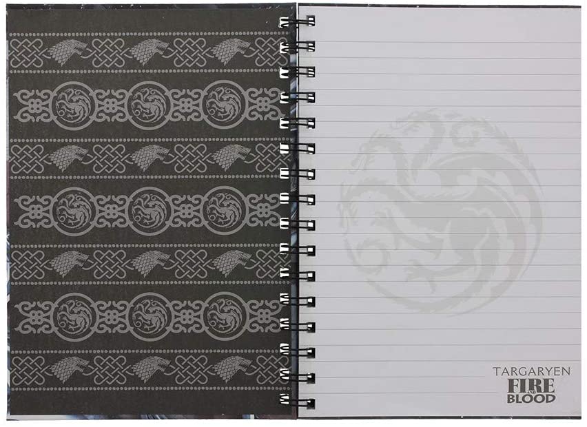 Game of Thrones Journal Notebook (Stark & Targaryen Design) Wiro Notebooks A5, Note Book and Notepads A5 - Image 3